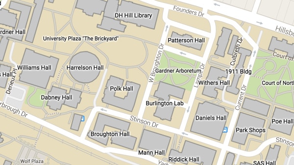 Map of NC State's North Campus