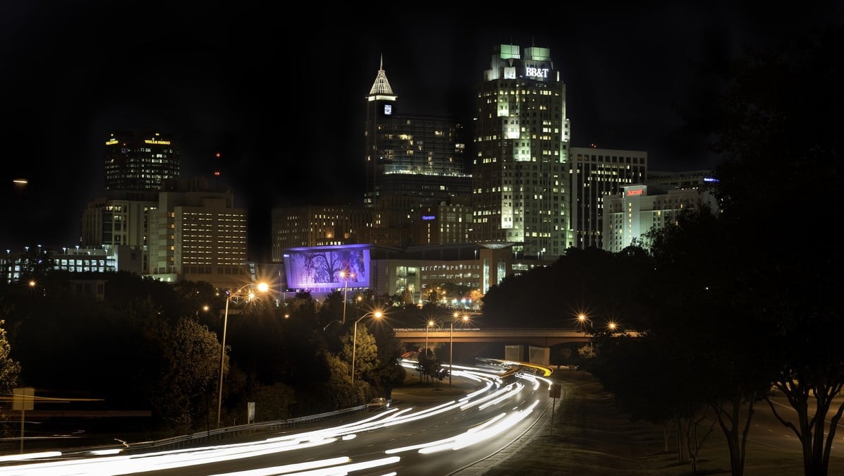 Raleigh Skyline at night