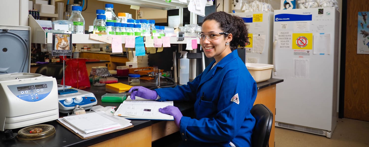 Student in lab