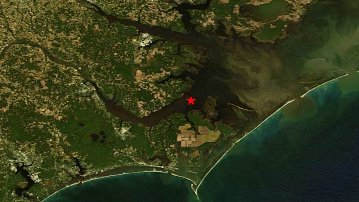 Map with Neuse River estuary