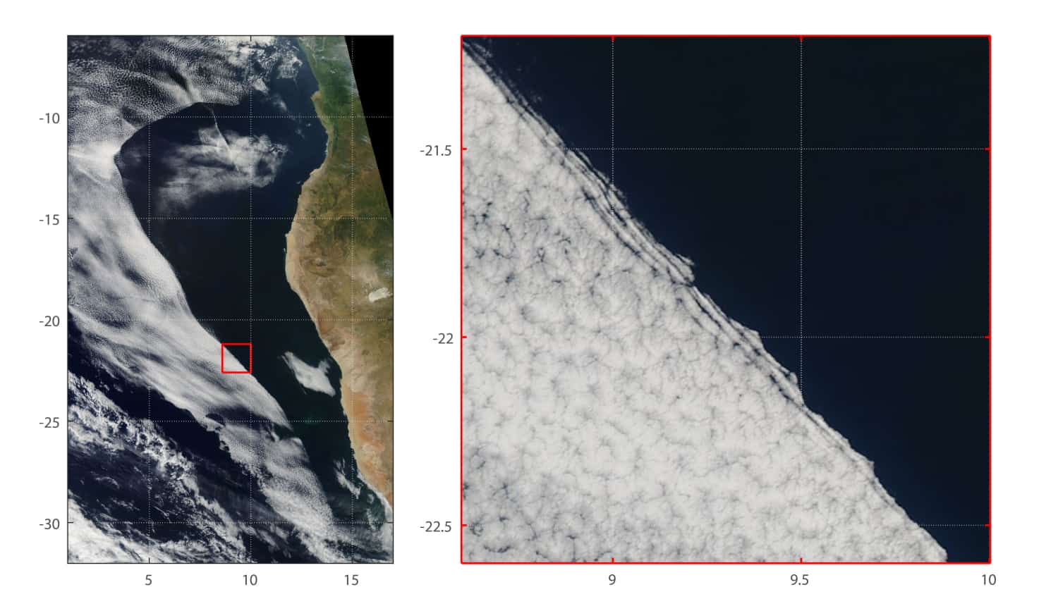 Satellite image of cloud clearing