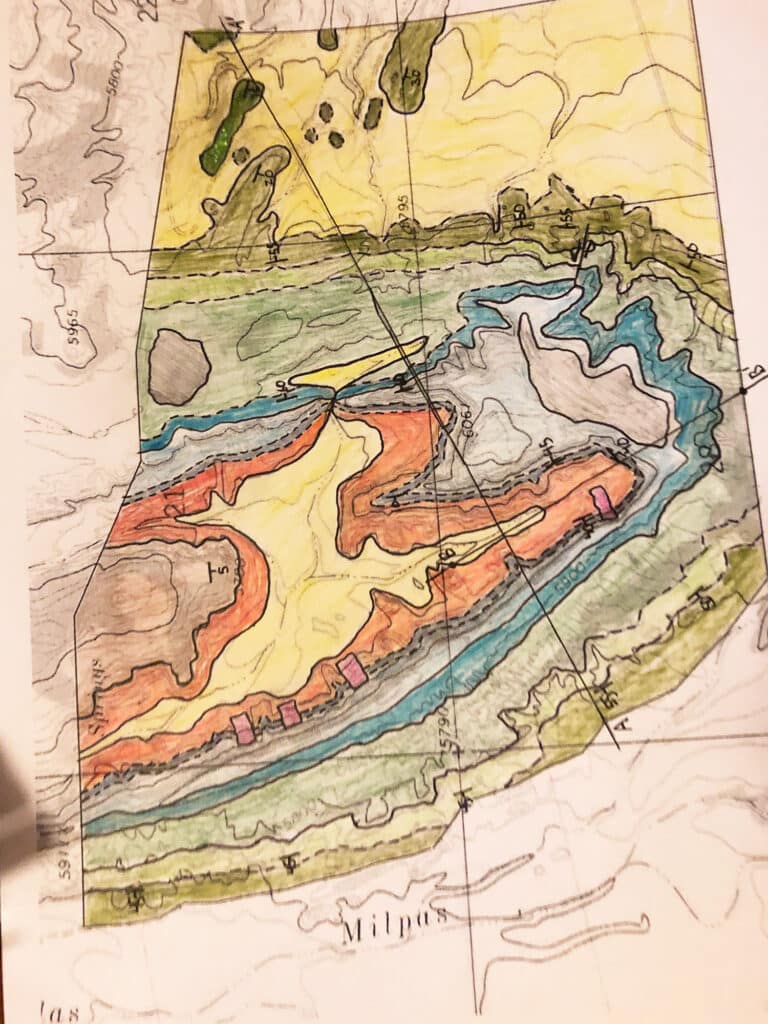A geologic map of the White Ridge Bike Trails area in New Mexico.
