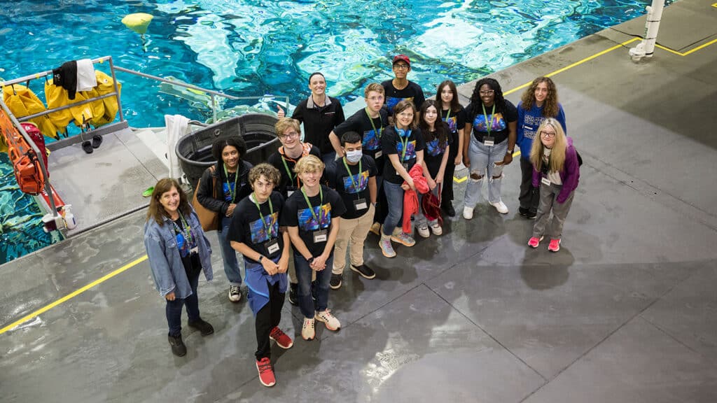 The Catalyst group poses at the NASA Neutral Buoyancy Laboratory