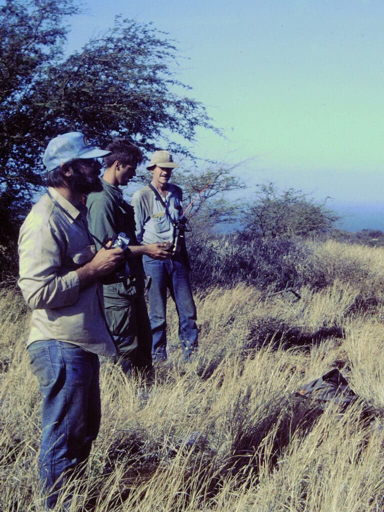 Ron Fodor doing field work with colleagues in Kahoolawe, Hawaii