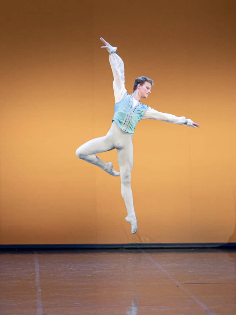 Sam Ainley-Zoll performing in the La Fille mal gardée