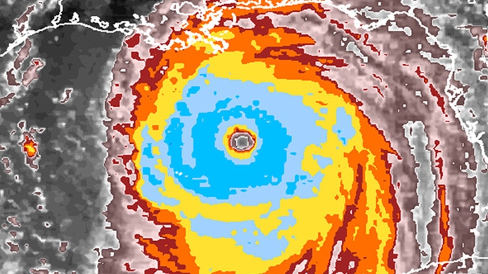 Radar image of a strong hurricane