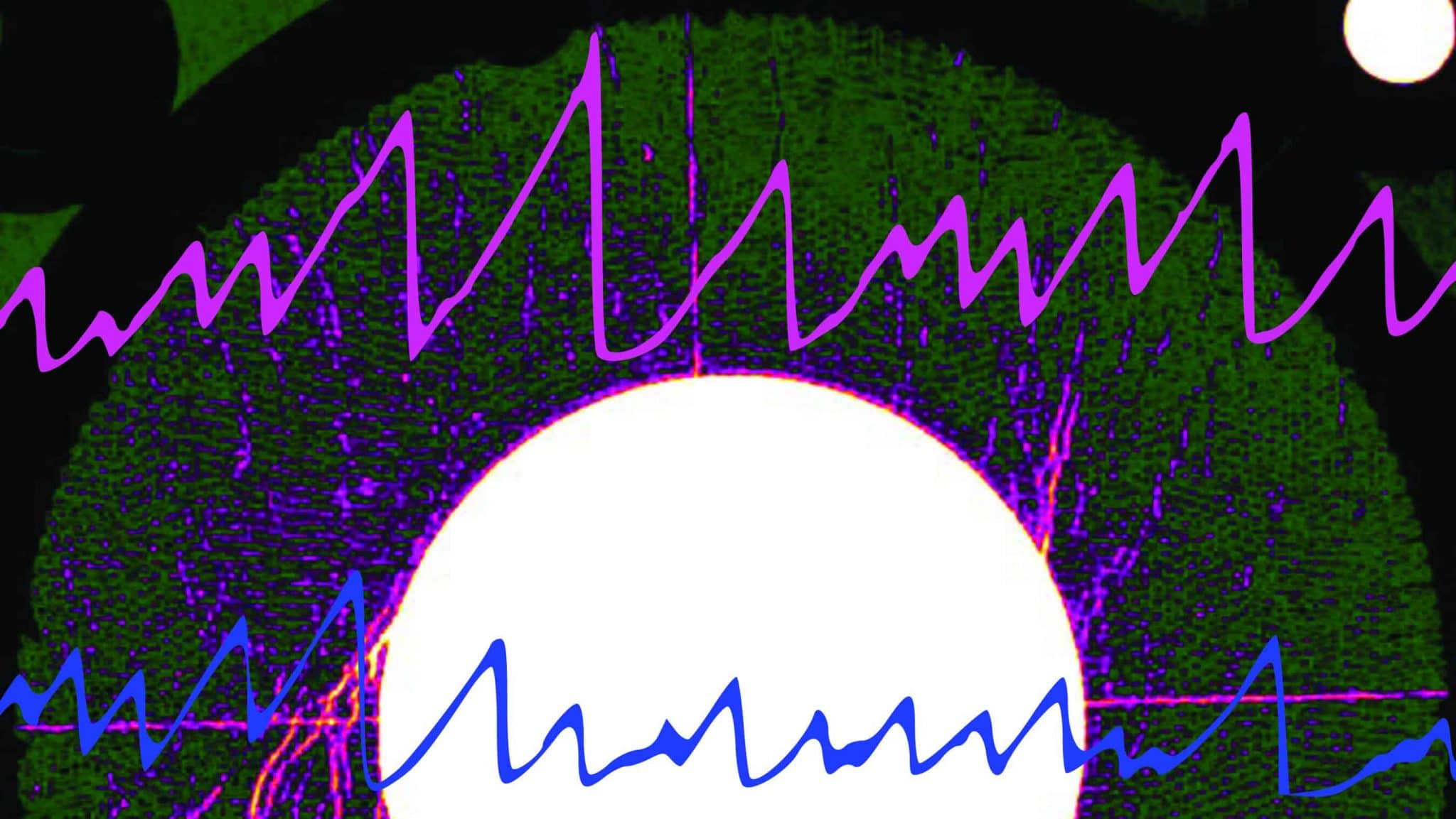 False-color image of sheared grains